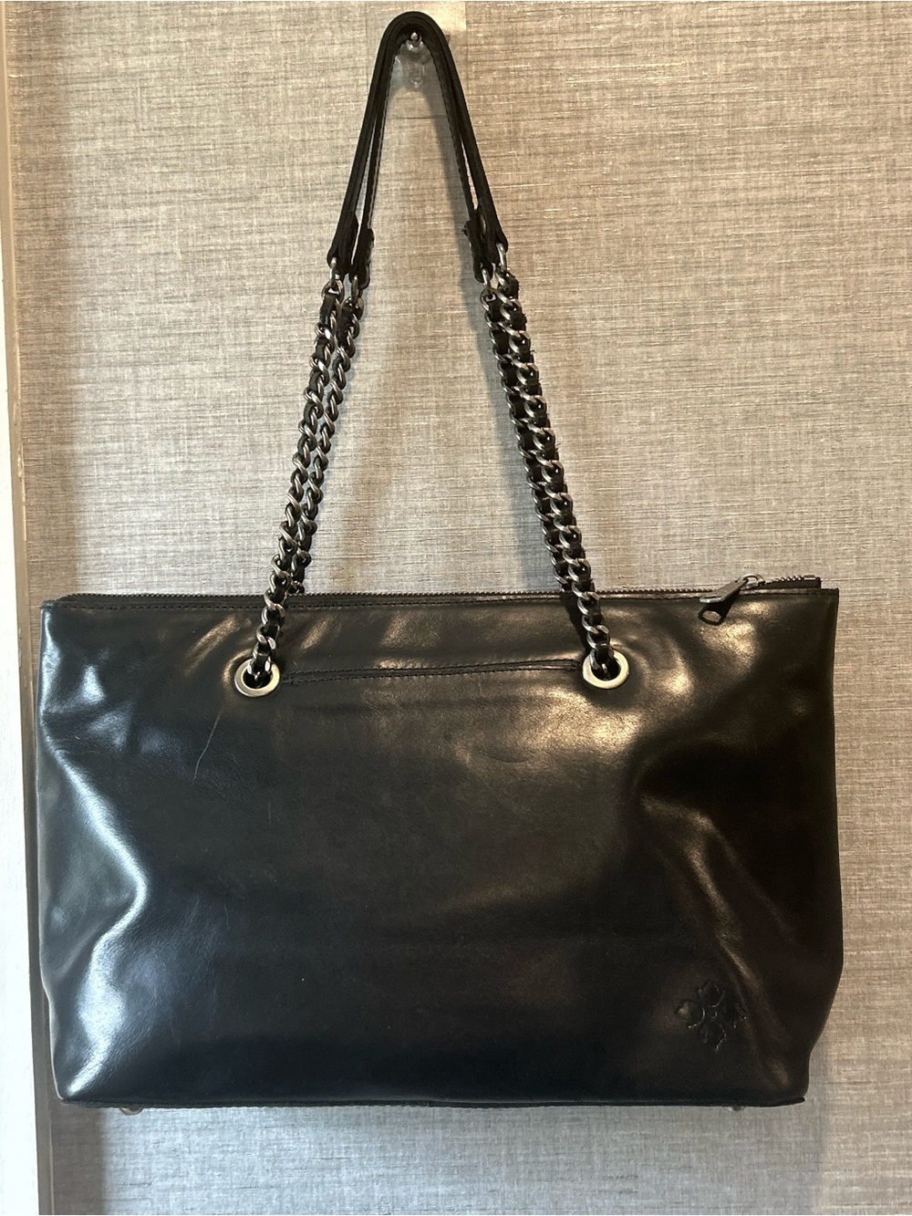 Patricia Nash Black Leather Chain-Handle Tote - Picture 4 of 10